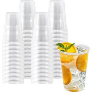 200 Pack 9 oz Plastic Cups, Clear Plastic Cups Disposable, Clear Cup Cold/Hot Drinking Cup for Party, Wedding, Graduation, Travel, Holiday, Events, Birthday