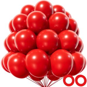 Red Balloon 110pcs, 12 Inch Thickened Red Latex Helium Balloons for Graduation Wedding Independence Day Valentine's Day Memorial Day Christmas Engagement Birthday Party Decorations