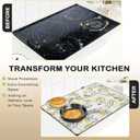 Stove Top Cover for Electric StoveChristmas Kitchen Decor Vintage Floral Plant Extra Thick Natural Rubber Glass Top Protector, Prevents Scratching, Expands Usable Space 28.5'' x 20.5''