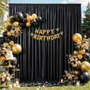 10x10FT Black Backdrop Curtains for Party, 2 Panels 5x10FT Thick Polyester Backdrop Drapes, Wrinkle Resistant Photography Background Drapes for Wedding Birthday Home Decoration