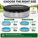 SIHAIAN Dual-Rope 31-34Ft Round Pool Cover, Built-in Automatic Drainage Device for Above Ground Pools, Half Open Design and Foldable Pool Cover, Easy One Person Install & Remove Winter Pool Cover