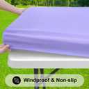 Smiry Rectangle Tablecloth, Elastic Fitted Flannel Backed Vinyl Tablecloths for 6ft Folding Tables, Waterproof Wipeable Table Covers for Indoor, Outdoor, Picnic and Camping (Lavender, 30"x72")