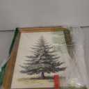 VIYYIEA Gold Framed Canvas Art, Vintage Christmas Tree Decor, 12x16Inch, Winter Retro Pine Picture Painting Gifts, xmas Decorations for Bedroom Living Room Shelf Fireplace