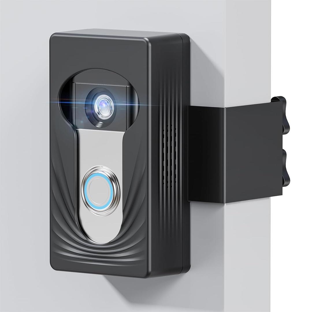 Wireless Video Doorbell Mount for Ring/Blink, Compatible with Ring 4/3/2/1, No Drill Anti Theft Camera Mount, Camera Holder with Double Screw Fixing, Black (Not Include Doorbell)