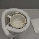 6 Oz Coffee Cups with Stand, Stackable Espresso Cups Set of 4, Ceramic Cappuccino Cup, Embossed Coffee Mugs for Latte, Cocoa, Mocha, Tea, Housewarming Wedding Present, Dishwasher Safe