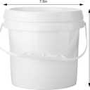 Gerrii 10 Pack White Plastic Bucket with Handle and Lid Food Storage Bucket Containers All Purpose Pail for Multipurpose Paint Water Art Crafts Projects Garage Organization (White,1 Gallon)