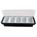 Kitchen Tools Plastic 5 Compartment Condiment Holder Restaurant Bar Condiment Holder