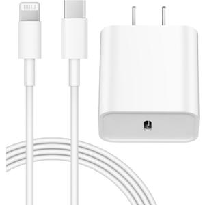 iPhone 14 13 12 Charger Fast Charging 20W PD USB C Wall Charger with 6FT Fast Charging Cable Compatible iPhone 14/13/12/11/Pro/Pro Max/Mini/Xs Max/XR/X, iPad (White)