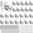 Kenning 24 Sets Cabinet Locks with Keys for Secure Drawer Mailbox RV Storage Box Replacement Lock, Zinc Alloy(3/4''Cylinder Length, 0.5'' Max Panel Thickness)