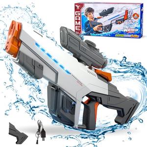 Automatic Electric Water Gun with Flashing Lights for Kids Adults,Range of 32 FT,Dual Batteries and 930CC High Capacity,Nice Gift for Kids & Adults