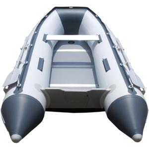 Newport 10ft 6in Newport Model Inflatable Dinghy Boat Transom Sport Tender - 5 Person - 15HP USCG Rated, White/Gray