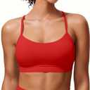 Padded Y-Back Sports Bra for Women - Racerback Low ImpactYoga Workout Top with Spaghetti Strap Pack of 3 (Black, L)
