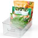 YouCopia FreezeUp Freezer Bin 15", BPA-Free Clear Fridge Organizer with Adjustable Dividers and Handles for Frozen Food and Leftovers