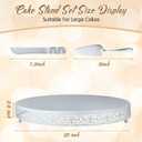 Wenqik 20 Inch White Cake Stand Set Metal Round Cupcake Dessert Stand with Cake Cutting, Spatula Wedding Cupcake Pastry Display Candy Holder Display for Wedding Party Birthday Baby Shower(Classic)