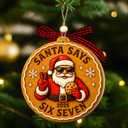 3 x 67 Christmas Ornament - 67 Ornaments for Christmas Tree, Santa Says Six Seven 2025 - Funny 6 7 White Elephant Gifts, Fun for Teen, Kid - Viral Decoration - Meme Acrylic Xmas Gifts