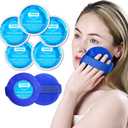 samply Small Gel Ice Packs for Boo Boos, Cold Packs for Injuries Reusable Pain Relief, Headaches and Toothaches,Eyes, Face, 5 Pack Mini Round Ice Packs with 2 Covers for Cold Compress