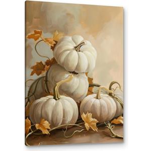 PHAMTE Fall Wall Art Decor Canvas, Fall Autumn Pumpkin Pictures Wall Decor Decorations Art for Living Room Home Harvest Thanksgiving Halloween, Vintage Framed Canvas Artwork for Walls Wall Decor 16x24