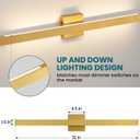 LED Modern Vanity Light: 32 Inch 5CCT Brushed Gold Bathroom Wall Lighting Fixtures Over Mirror 26W Dimmable Vanity Lights Bar for Restroom Bedroom