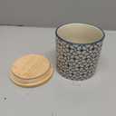 Bloomingville Ceramic Jar with silicone gasket seal Kristina - Storage Canister with lid for food Dia 4'' H 4'', blue, Stoneware, content 14 fl oz