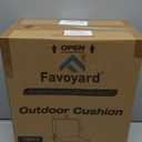 Favoyard Outdoor Deep Seat Cushion Set, 22 x 22 Inch Rainproof & 3-Year Fade Resistant Patio Furniture Cushions, Removable Seat Bottom & Back Cushion Covers with Ties for Chair, Sofa, Couch, Blue