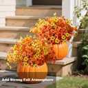 12 Bundles Outdoor Fall Decor Artificial Flowers Plants, UV Resistant, Realistic Autumn Yellow Orange Faux Fake Flowers Arrangement Outside Greenery for Pots Porch Garden Window Box