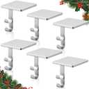 Zhengmy 6 Pcs 2 in 1 Fireplace Stocking and Garland Hangers Heavy Duty Metal Christmas Stocking Holder for Mantle, Two Hooks Hangers for Garland Balls Fireplace Xmas Holiday Party Decoration (Silver)