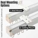 Jos & Haz Ceiling Curtain Track 13.1ft, Aluminum Curtain Track Wall Mount