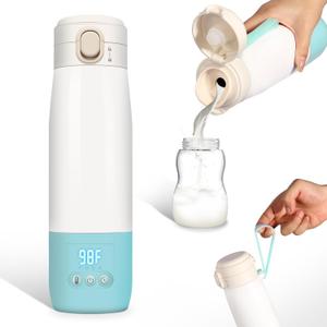 Portable Bottle Warmer for Travel, Bottle Warmer On The Go with Quick Heating, Preset Modes and Precise Temperature Control, Water & Milk Warmer with Long Battery Life, Blue