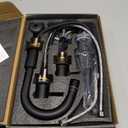 Pull Down Bathroom Faucet for Sink 3 Hole,8 inch Widespread Matte Black Bathroom Sink Faucet with Pop Up Drain, Water Supply Hoses