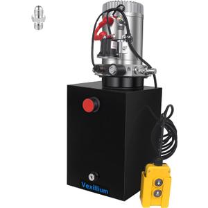 12 Quart Hydraulic Power Unit, Single-Acting Electric Hydraulic Pump, DC 12V 3200 PSI, Metal Reservoir for Dump Truck & Dump Trailer Hydraulic Systems