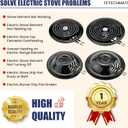WB31M20 WB31M19 Porcelain Drip Pans and WB30M1 WB30M2 Electric Stove Burners Replacement for G*E Hot*Point Stove Top, Include 4 Pack Black Drip Pans and 4 Pack Electric Stove Element by Fetechmate