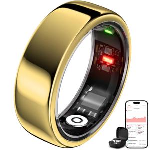 Smart Ring Health Tracker for Heart Rate & Sleep Monitoring
 Size 7