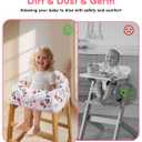Baby High Chair Cover Restaurant with Strap Pads & 3-Point Harness, Machine Washable, Waterproof Portable Highchair Covers for Eating, Travel, Home Use - Fits Wooden Chairs, Pink Flowers