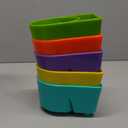 Home Queen Beach Cup Holder with Pocket, Multifunctional Sand Cup Holder for Beverage Phone Sunglass Key, Beach Accessory Drink Sand Coaster, Set of 6 (Blue, Teal, Purple, Green, Orange and Yellow)
