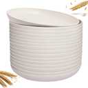 Supernal 16pcs Wheat Straw Plates,Unbreakable Dinner Plates Set,Microwave Dishwasher Safe,Lightweight Wheat Straw Plates,Party Plates Set,Beige Reusable Plates for Picnic,Birthday,Camping