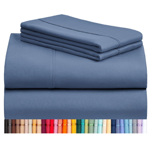 LuxClub 4 PC California King Sheet Set, Breathable Luxury Bed Sheets, Deep Pockets 18" Wrinkle Free Cooling Sheets Machine Washable Hotel Bedding Silky Soft - Oxford Cal King