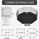PETIME Foldable Metal Dog Exercise Pen/Pet Puppy Playpen Kennels Yard Fence Indoor/Outdoor 8 Panel 24" W x 30" H with Bottom Pad