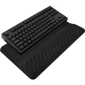 Computer Keyboard Stand with Wrist Rest, Ergonomic Tilted Keyboard Holder - Keyboard Riser with Wrist Pad - Keyboard Tray Support for Office Home - Black