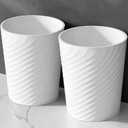 Bathroom Trash Can 1.8 Gallon Small Waste Basket Garbage Can for Dorm Kitchen Toilet Office Bedroom, 2 Pack White