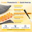 Super-Fast Heat Up Carbon Fiber Heating Pad: Back, Neck, Shoulder, Period Cramps Pain Relief, Muscle Relief, Deeper Relax, Moist/Dry Heat, Auto-Off, Machine Washable(Charcoal Grey-UPGRADED, 12" x 24")