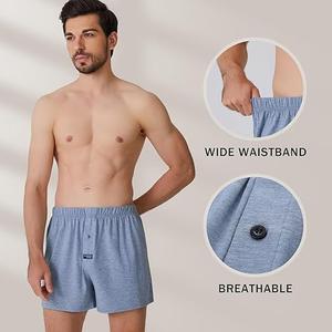 BAMBOO COOL Men's Boxer Short 2-Pack Bamboo Boxers for Men Classic Relaxed Fit Stretch Short XXXL Black & Grey