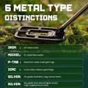 Metal Detector for Adults Waterproof - 2000mAh Chargeable Professional Cordless Gold Detector with LCD Display, Retractable Foldable Higher Accuracy Metal Detector with 10" IP68 Coil - OKESAM