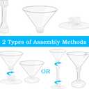 50 Pack Plastic Martini Glasses,5 oz Disposable Cocktail Glasses,Unbreakable Tall Stemed Wine Glasses for Party Wine,Champagne,Margarita