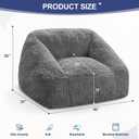 Hobestluk Giant Bean Bag Chair Memory Foam Filled Sofa Chair Bean Bag for Adults/Teens/Kids, Plush Fur Oversized Lazy Sofa for Living Room Bedroom Dorm(Light Grey), 30 inches x 37 inches x 46 inches