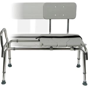 DMI Tub Transfer Bench and Shower Chair with Non Slip Aluminum Body, FSA Eligible, Adjustable Seat Height and Cut Out Access, Holds Weight up to 400 Lbs, Bath and Shower Safety, Transfer Bench