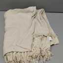 Americanflat 50x60 Throw Blanket - Soft and Breathable Cotton Throw Blanket for Couch, Bed, Chair - Decorative Blankets Perfect for Home, Office, or Outdoor Use - Cream Herringbone Design