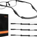 Festty Glasses Strap Sports 3 pcs, Eyeglasses Strap Holder for Kids Women Men, Adjustable Sunglasses lanyard string chainReading eye glasses holders around neck, Eyewear Retainer (Black)
