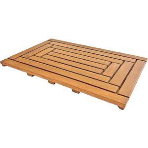 Asta SpaTeak Select Preston Bathroom Floor Mat, Solid Teak Shower, Spa, Door Mat, Indoor Outdoor Floor Mat (24"x16"), RS-23