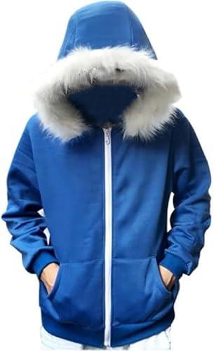 YJCOS Blue Jacket Hoodie Pullover Sweatshirts Coat Halloween Unisex Adult Sport Top Outwear, S
