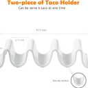 Taco Holders Set of 2, Porcelain Large Taco Tray with Handles, Reusable and Stackable Taco Plates, Perfect for Burritos and Tortillas Holder Handles, Oven & Microwave Safe